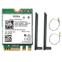 For Intel 1650X WiFi Card+2X8DB Antenna AX200NGW 3000Mbps 2.4G 5G WiFi 6+BT 5.1 Gigabit Wireless Network Card for