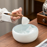 德化白瓷茶洗杯洗陶瓷茶道家用功夫茶具零配件甜白瓷薄胎大號筆洗