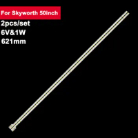 2pcs/set 621mm Led Tv Backlights Strip For Skyworth 50inch 60leds CRH-CW5070201006R259Rev1.1 50E680F 50E760A 50E80RS
