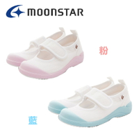 ★日本月星Moonstar機能童鞋-日本進口魔術帶室內鞋新款2色任選/粉藍(中小童段)