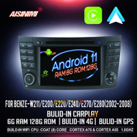 AISINIMI Android 11 8 ram +128 ROM Car Dvd Player For BENZ E-W211/E200/E220/E240/E270/E280 Car Audio Gps Stereo Monitor