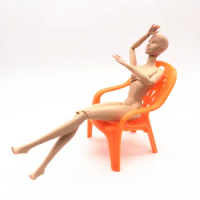 1/6 Scale Supawit Furniture Orange Chair For Figure Fashion Royalty Poppy Parker Doll House