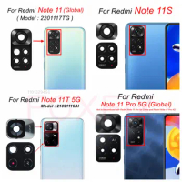 Rear Back Camera Lens Glass For Xiaomi Redmi Note 11 11T 5G 11S Note11 Pro Plus 5G 11SE 11 SE Camera Glass Cover Replacement