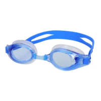 MIZUNO SWIM 泳鏡-抗UV 防霧 蛙鏡 游泳 台灣製 藍銀