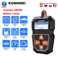 KONNWEI KW208 12V Car Battery Tester 100 to 2000CCA Cranking Charging Inspection Circut Battery Analyzer 12Volts Battery Tools