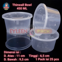 Thinwall Bowl 450ML | Mangkuk Bulat 450ML + Tutup