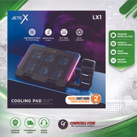 ( ON SALE ) Cooling pad JETE LX1 pendingin Laptop notebook cooler gaming RGB light with phone holder