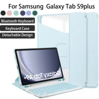 lightweight Keyboard leather Case For Samsung Galaxy Tab S9FE Plus 12.4 inch Bluetooth Wireless Keyboard Stand Magnetic Funda