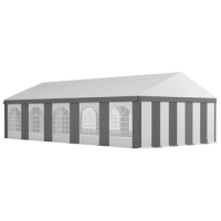 20' x 33' Heavy-duty Large Wedding Tent, Outdoor Carport Garage Party Tent, Patio Gazebo Canopy with Sidewall, Gray