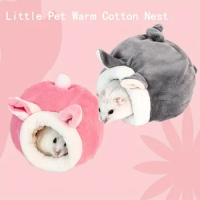 2024 New Design Hamster Comfort Warm Nest Bed House Cusion Hut Hanging Hammock Cute Toy Hideout for Mini Small Animal Mice,Sugar
