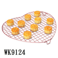 【學廚WK9124-心形冷卻架】土司模 漢堡模 吐司模 金色不沾模 蛋糕模烘焙模具