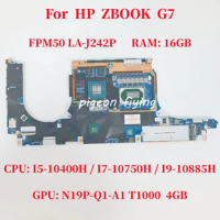 LA-J242P For HP ZBOOK G7 Laptop Motherboard With I5 I7 I9-10Th CPU GPU:N19P-Q1-A1 4GB RAM:16GB M12873-601 M12874-001 M12878-001