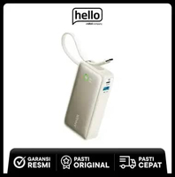 Anker Power Bank (10K, 30W, Built-In USB-C Cable) - White