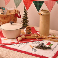 ✤宜家✤聖誕 派對 活動 露營 高檔彩旗 裝飾品 純棉布三角旗 (二入)