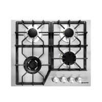 4 Burners Gas Stove Cooktop Stainless Steel And Black Tempered Glass Panels LPG PNG Gas Range Cooker