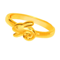 【元大珠寶】黃金戒指9999十二生肖平安兔 純金戒指(0.83錢正負5厘)
