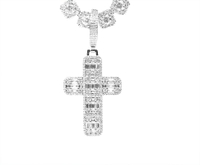 ice out cross pendant 鍍白金滿鉆十字架項鏈男嘻哈女同款鎖骨鏈