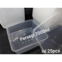 KOTAK MAKAN PERSEGI 2000ML-THINWALL FOOD CONTAINER 2000ML - ISI 25PCS