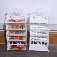 Doll Shoes 5 Layers Rack House Furniture Accessory for Dolls 1/6 Dolls Accessories Doll House Furniture