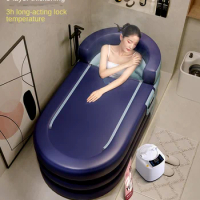 Foldable Bath Bucket Household Body Inflatable Tub Adult and Children Bath Bucket Thickened Bath Barrel