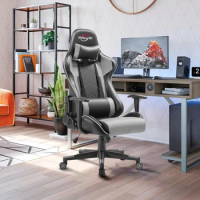 Polar Aurora Gaming Chair Racing Computer Chairs High Back Video Game Chair Adjustable Executive Ergonomic Swivel Gamer Black