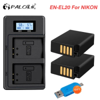 PALO EN-EL20 EN EL20 ENEL20 Rechargeable Camera Battery for Nikon EN-EL20a 1 J1 J2 J3 S1 Digital Cam