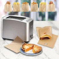 10pcs Toaster Bags for Grilled Cheese Sandwiches Made Easy Reusable Non-stick Baked Toast Bread Bags
