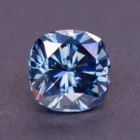 Moissanite Stone Cushion Cut Royal Blue Primary Color Lab Grown Gemstone for DIY Charms Advanced Jewelry Making with GRA Report