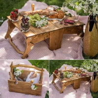 Foldable Picnic Basket Table Portable Chairs Outdoor FurniturecBeach Chair Storage Box Camping Accessories