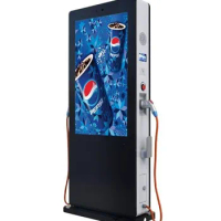 Outdoor Free Standing Ads Player 65 Inch Outdoor Digital Advertising Monitor Display On Dc Charging Pile
