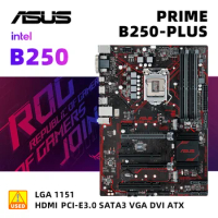 LGA 1151 Motherboard Kit ASUS PRIME B250-PLUS +I5 7500 Intel B250 Supports Core i7-7700 DDR4 64GB PCI-E 3.0 M.2 Type-C ATX