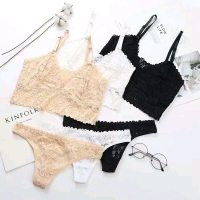 Bra set ( Bh+cd ) Wanita busa tipis tanpa kawat,bahan brokat renda sexy, (7366) Setelan Lingerie