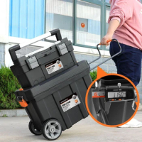 Wheels Tool Box Hard Case Professional Tool Box Flight Case Accessories Waterproof Multifunctional Suitcase Plastic Storage
