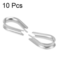 10pcs M6 Stainless Steel 11/64"-7/32" Cable Wire Rope Protective Sleeve Thimbles Rigging Chicken Heart Ring Fixing Workpiece
