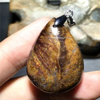 Natural Yellow Pietersite Stone Pendant For Woman Man Gift Crystal Silver 32x24x9mm Beads Namibia Energy Gemstone Jewelry AAAAA