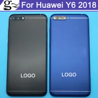 2PCS For Huawei Y6 2018 Housing Battery Back CoverDoor camera glass For HuaweiY6 2018 Battery Cover with LOGO For Honor