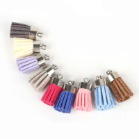 New Style 18mm Multiple Color Suede Tassel Electroplate Hang Clock Charm Decorative Pendant For Key Ring/Phone/Crafts Decoration