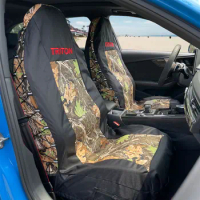 For Mitsubishi Triton Seat Covers Dual Cab MQ MR ML MN, Canvas Black Camouflage Airbag Safe Universal Easy Fit