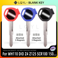 LQYL Blank Key Motorcycle Replace Uncut Keys For HONDA scooter A magnet Anti-theft lock keys Zoomer DIO Z4 Z125 SCR100 WH110 125