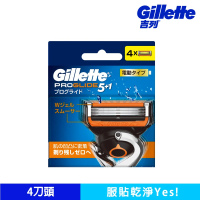 【Gillette 吉列】Proglide無感動力刮鬍刀片-4刀頭