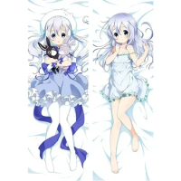 Anime Go Chuumon Wa Usagi Desuka？Wonderful Party Pillow Covers Case 2wat Tricot 3D Double-sided Bed Hugging Body Pillowcase