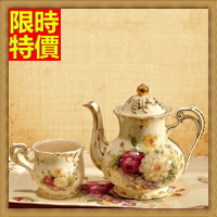 下午茶茶具含茶壺咖啡杯組合-4人簡約歐式陶瓷茶具69g19【獨家進口】【米蘭精品】