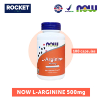 NOW FOODS L-arginine 500mg 100 Veg Caps Suplemen Fitness Asam Amino Esensial