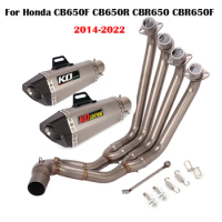 For Honda CB650F CB650R CBR650 CBR650F 2014-2022 Exhaust System Front Middle Link Pipe Escape 51mm Muffler Tube Stainless Steel