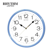 日本麗聲 CMG734NR04 簡約時尚掛鐘 靜音 大字掛鐘﹣藍色 直徑31.2CM