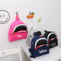 Personalized Shark Toddler Backpack for Girls Kids Backpack Custom Name Cute Cartoon School Bag for Baby Girl Boy 1-5 Years