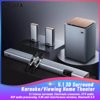 BINNIFA Simulate 5.1 Surround Karaoke Home Theater Live-3D 5.8G Anti-Interference Wireless Microphone DSP Subwoofer Speaker Bass