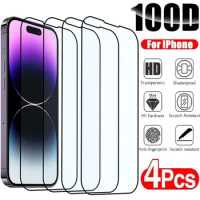 4Pcs Full Cover Screen Protector For IPhone 11 14 12 13 Pro Max Protective Glass X XR XS 6 7 8 Plus Tempered Film
