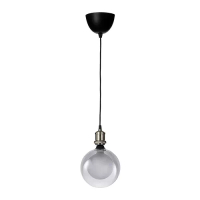 JÄLLBY/MOLNART 吊燈, 雙球燈泡 鍍鎳