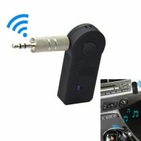 1 Set Wireless Car BT Receiver Adapter 3.5mm Audio Stereo Music Handsfree Charges Via USB Cable Bluetooth-compatible V3.0+ EDR